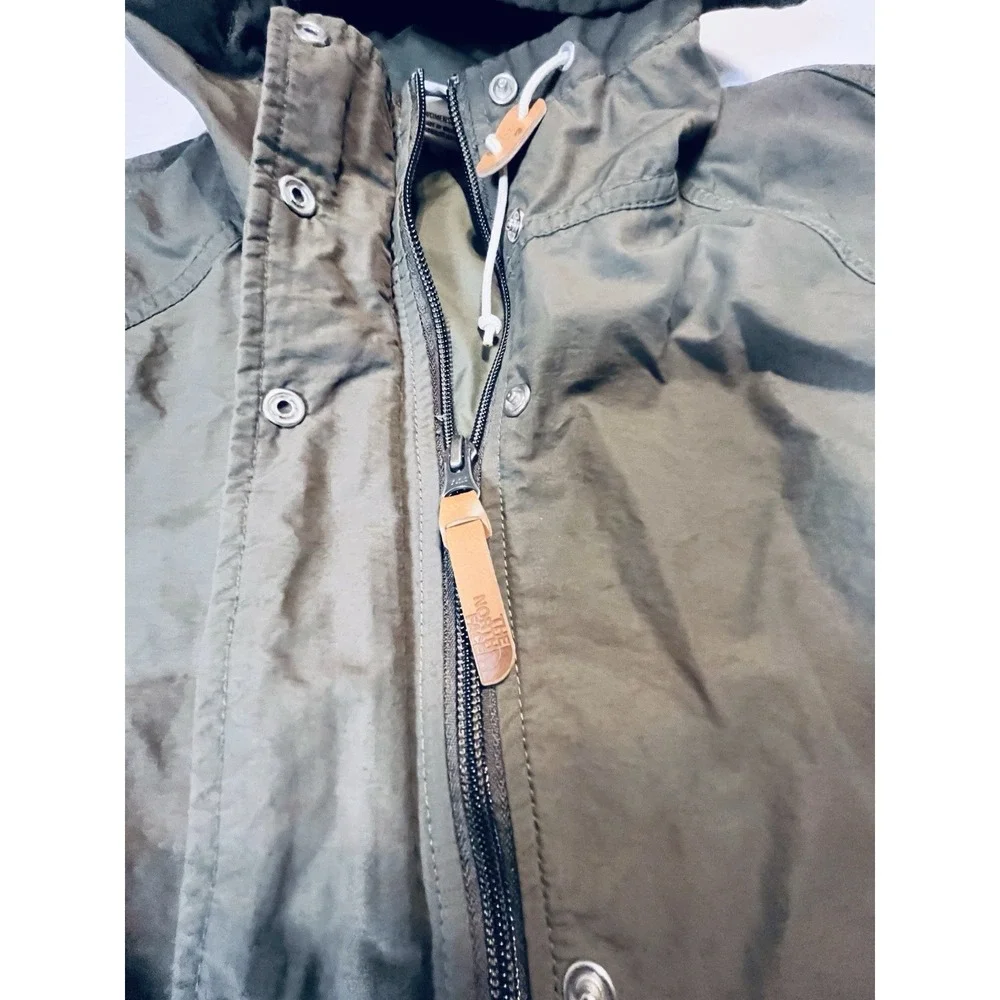 The North Face Women Rainsford Jacket‎ Taupe Green Rain Parka Hooded Med